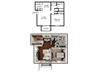 1 Bed 1 Bath Floor Plan 1 Bed 1 Bath Floor Plan at Crosswinds Apartments, Wilmington, NC